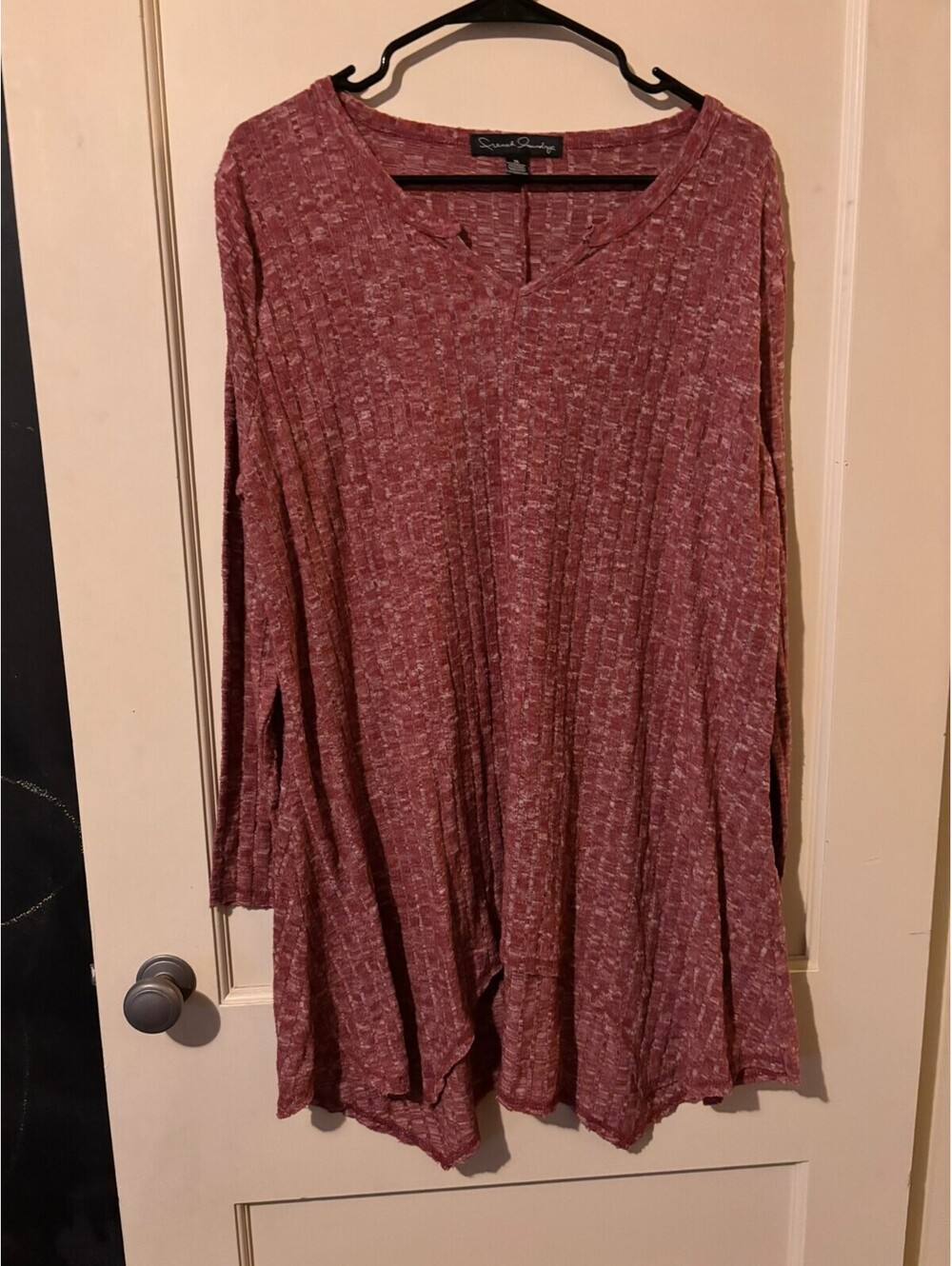 French Laundry marled pink long sleeve top XL